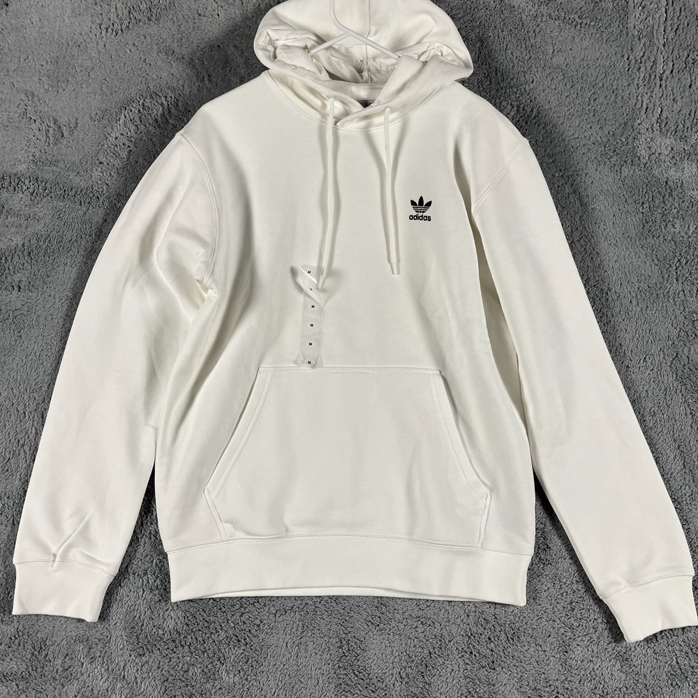 Adidas Originals Men's Essential Hoody White Pullover Hoodie Medium IM4526 NWT